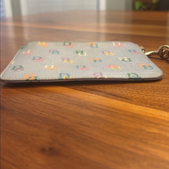 Vintage Dooney & Bourke Logo Light Blue Wristlet Wallet - Picture 7 of 9